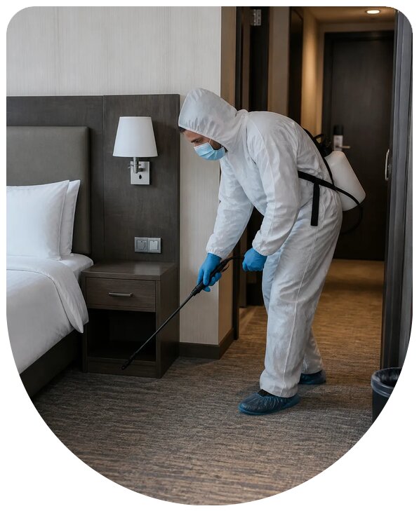 Профессиональная дезинсекция гостиницы от насекомых в Мегионе